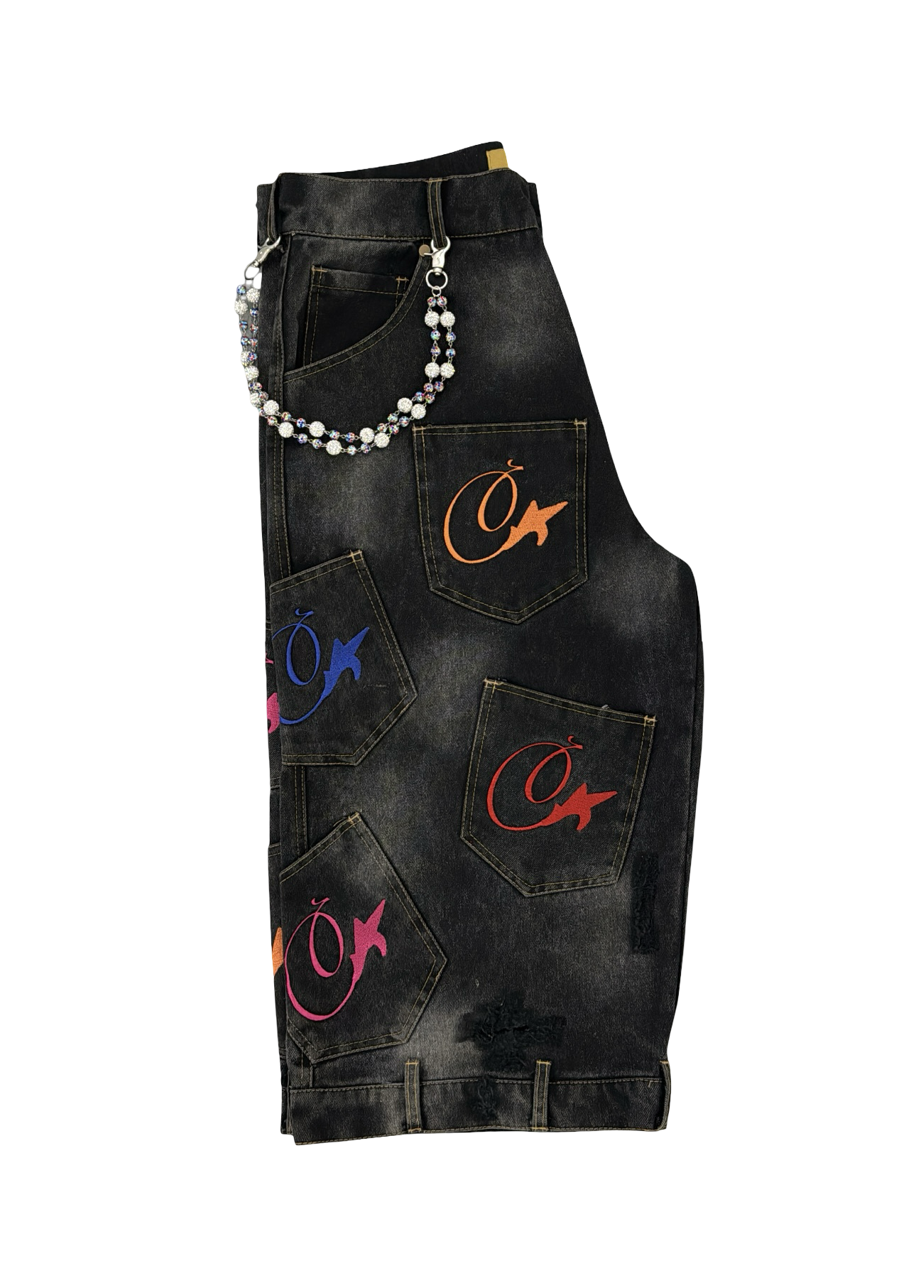 MULTI-POCKETS DENIM JORTS