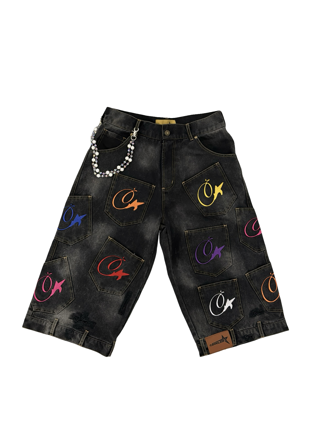 MULTI-POCKETS DENIM JORTS