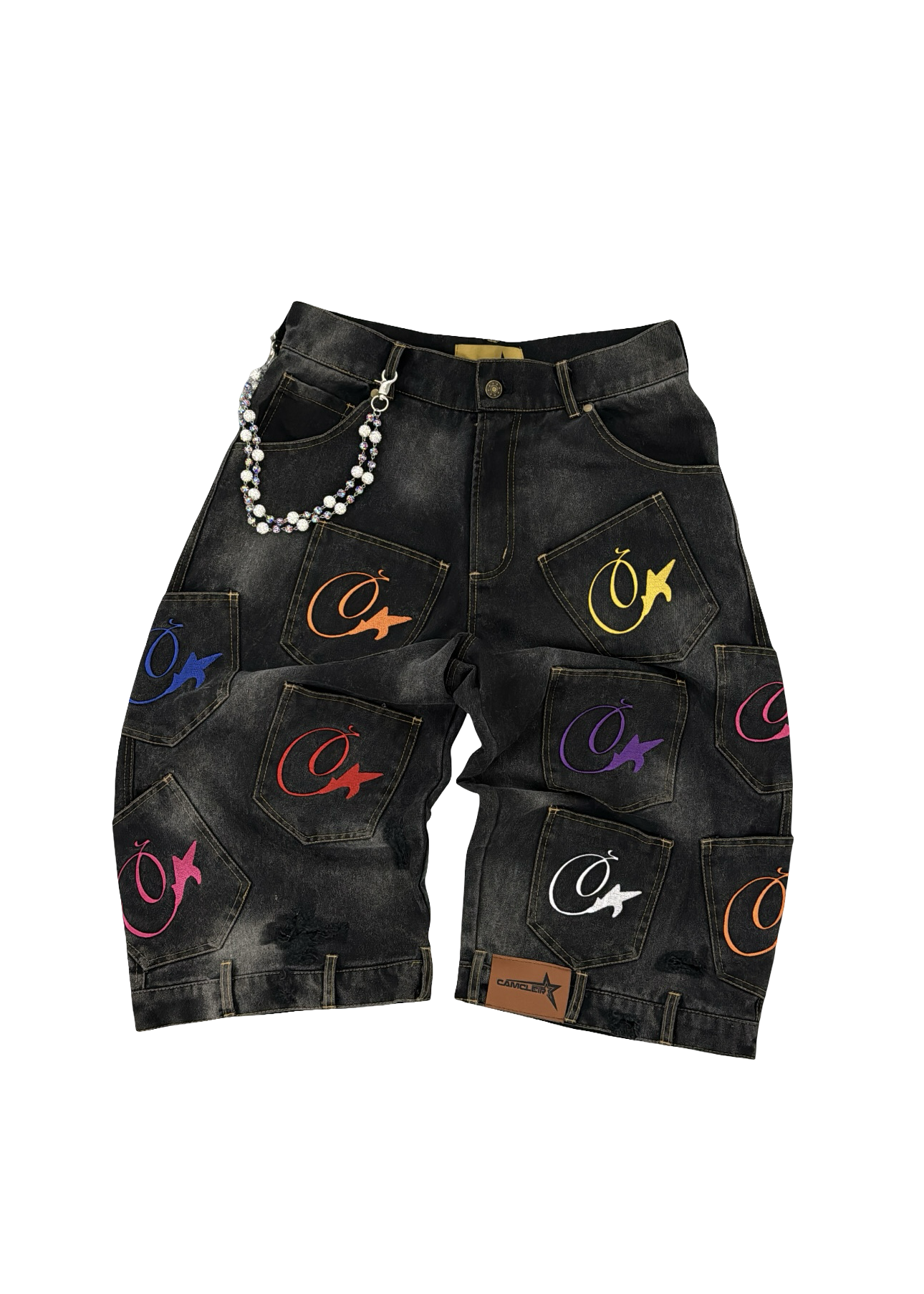 MULTI-POCKETS DENIM JORTS