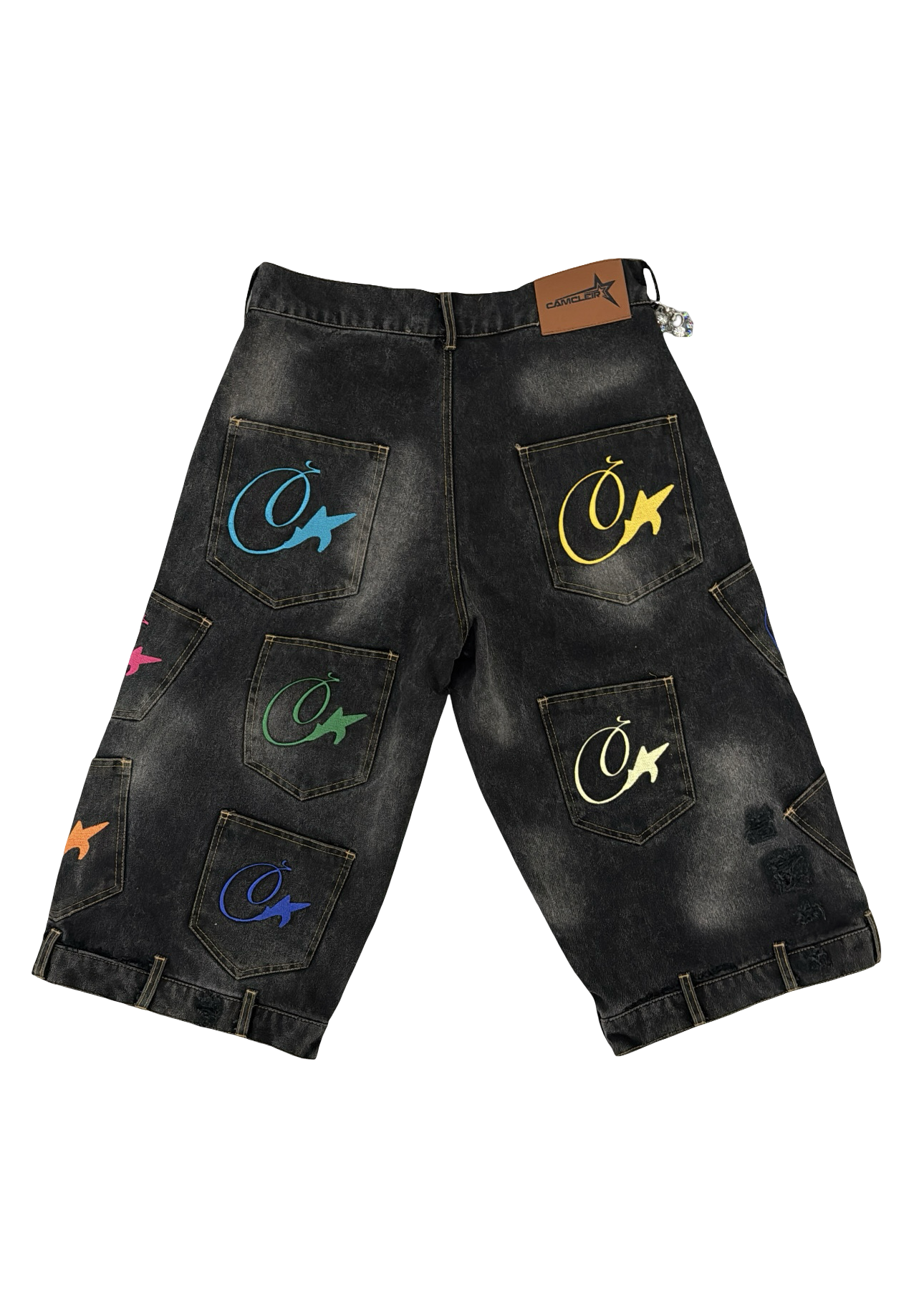 MULTI-POCKETS DENIM JORTS