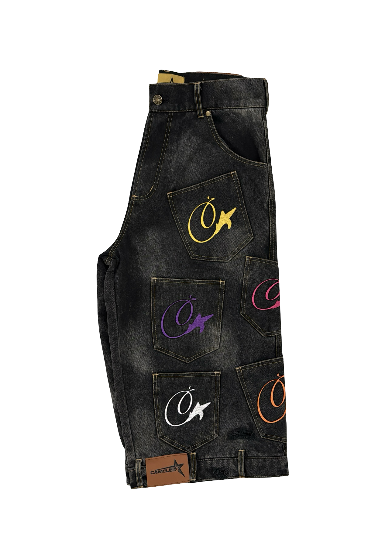 MULTI-POCKETS DENIM JORTS